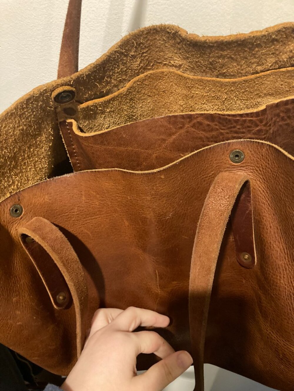 Go Forth Goods Large Leather Avery Tote Saddle - Picture 7 of 11